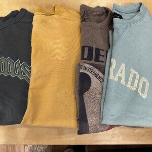 Bundle-4 Lucky Brand Graphic Mens Crew Sweaters (3 SM, 1 M)-NEVER WORN